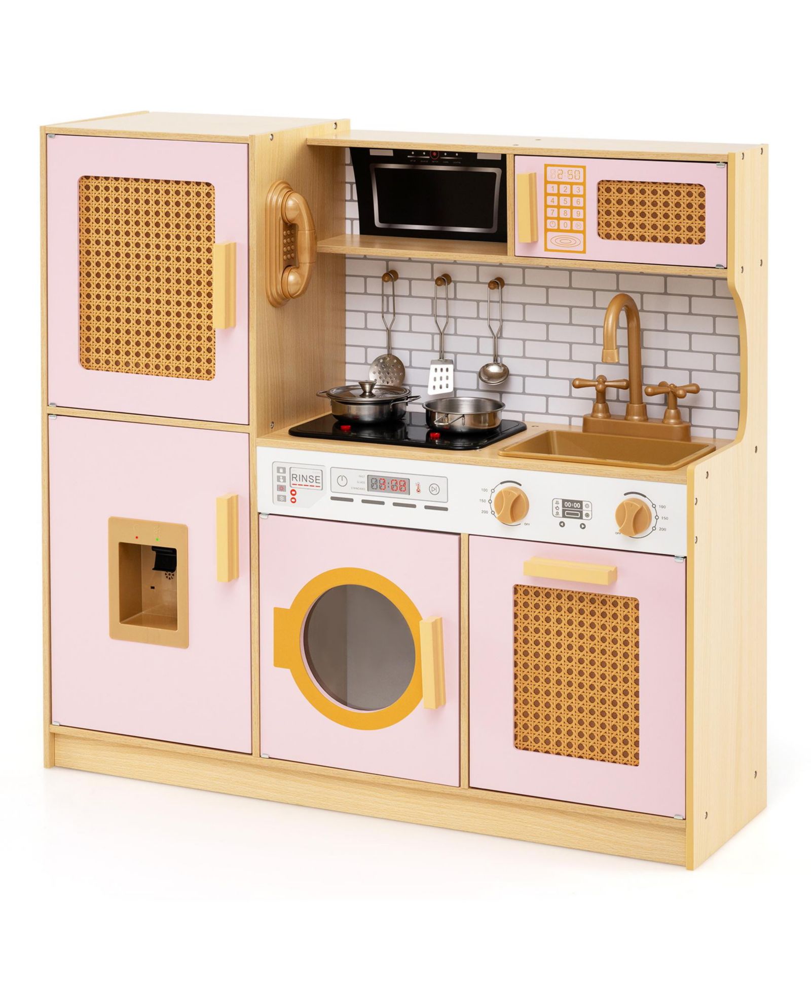 Деревянный игровой набор Sugift Wooden Kitchen Playset с подсветкой и звуком, возраст 3+