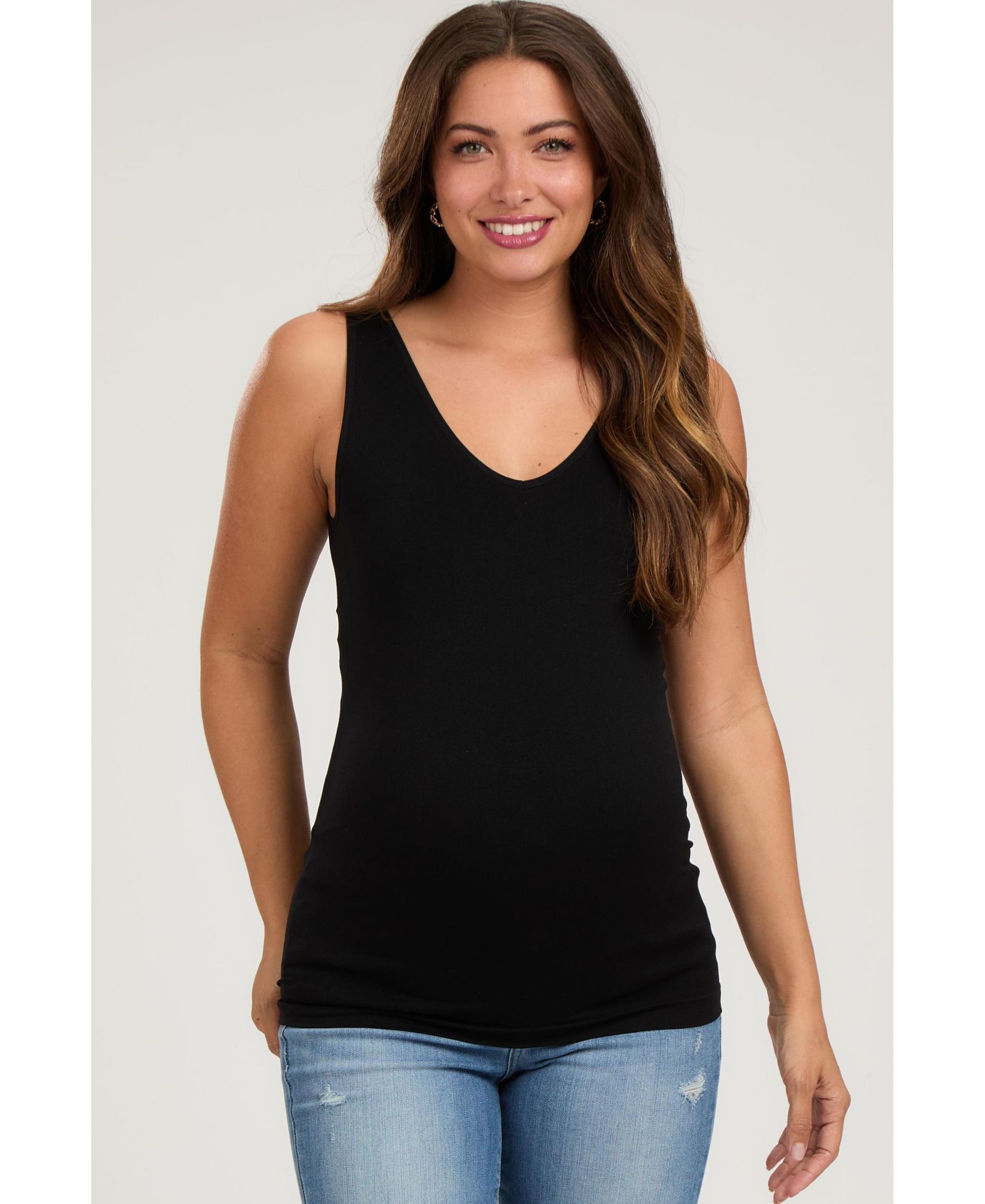 Pinkblush Women's White Sleeveless Fitted Tank Top