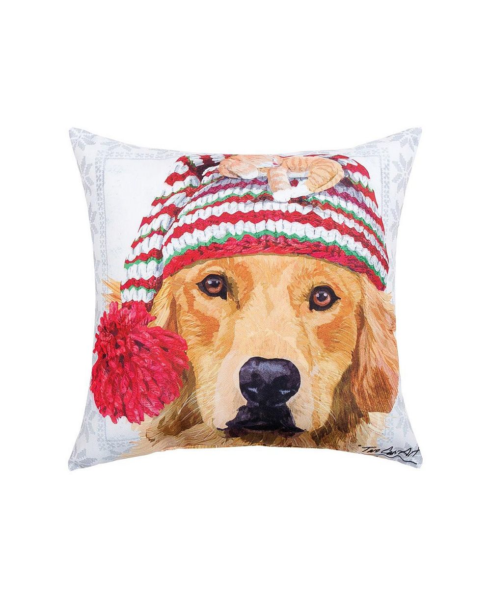 Декоративная подушка Winter Hat Golden для дома и улицы, 18" x 18"