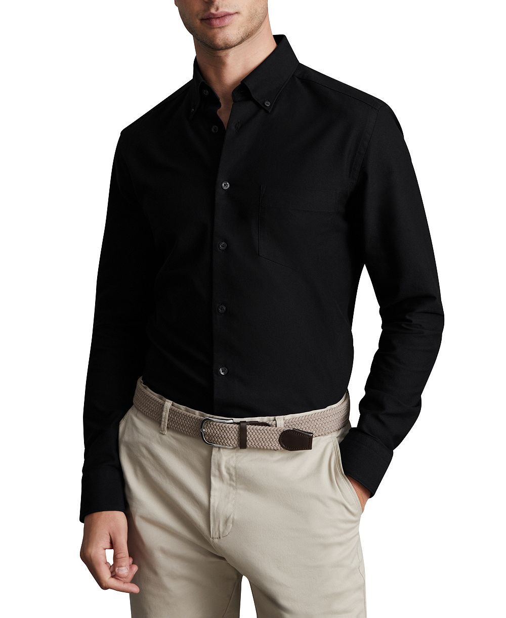 REISS Men's Greenwich Slim-Fit Button-Down Collar Cotton Oxford Shirt