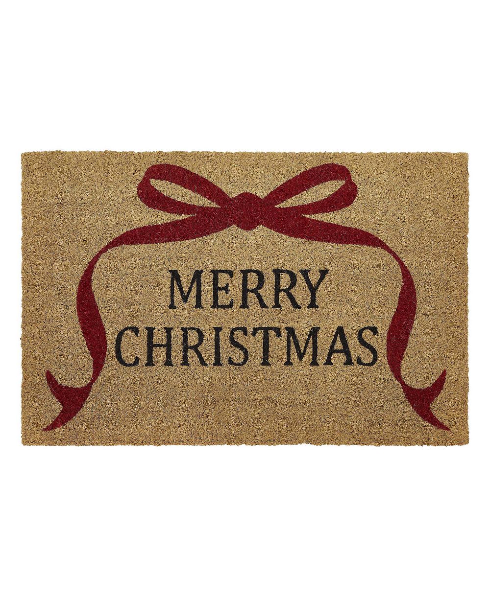 Уличный коврик из кокосового волокна VCNY Home Merry Christmas Bow, 18" x 30"