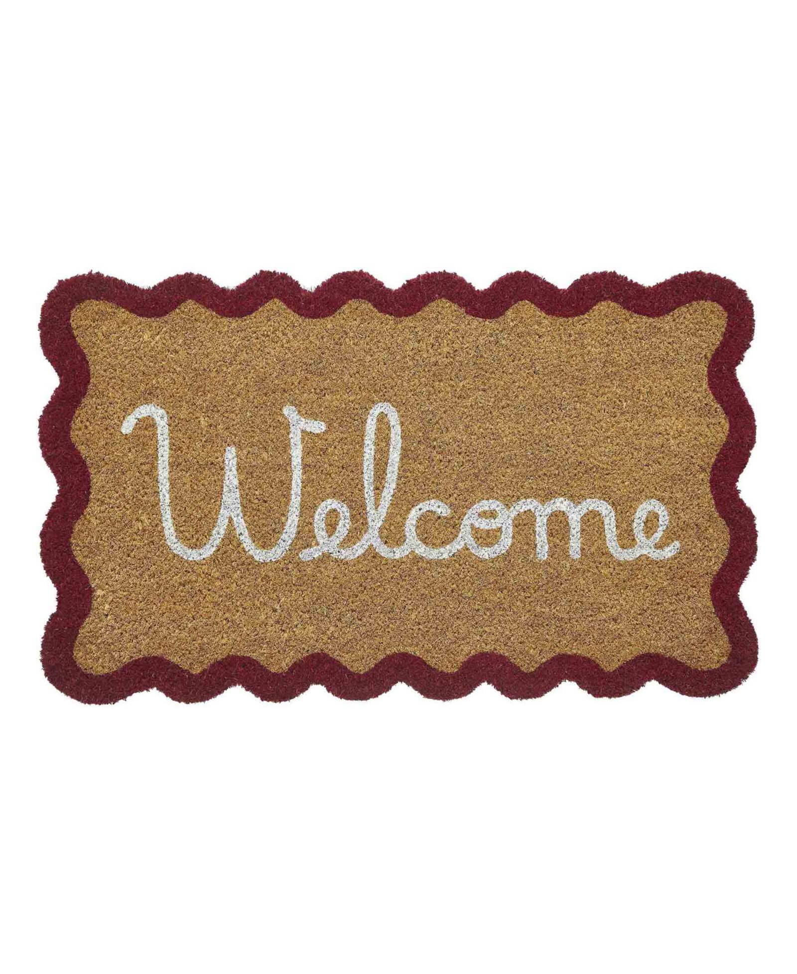 VCNY Home Scalloped Edge Welcome Coir Outdoor Doormat, 18" x 30"