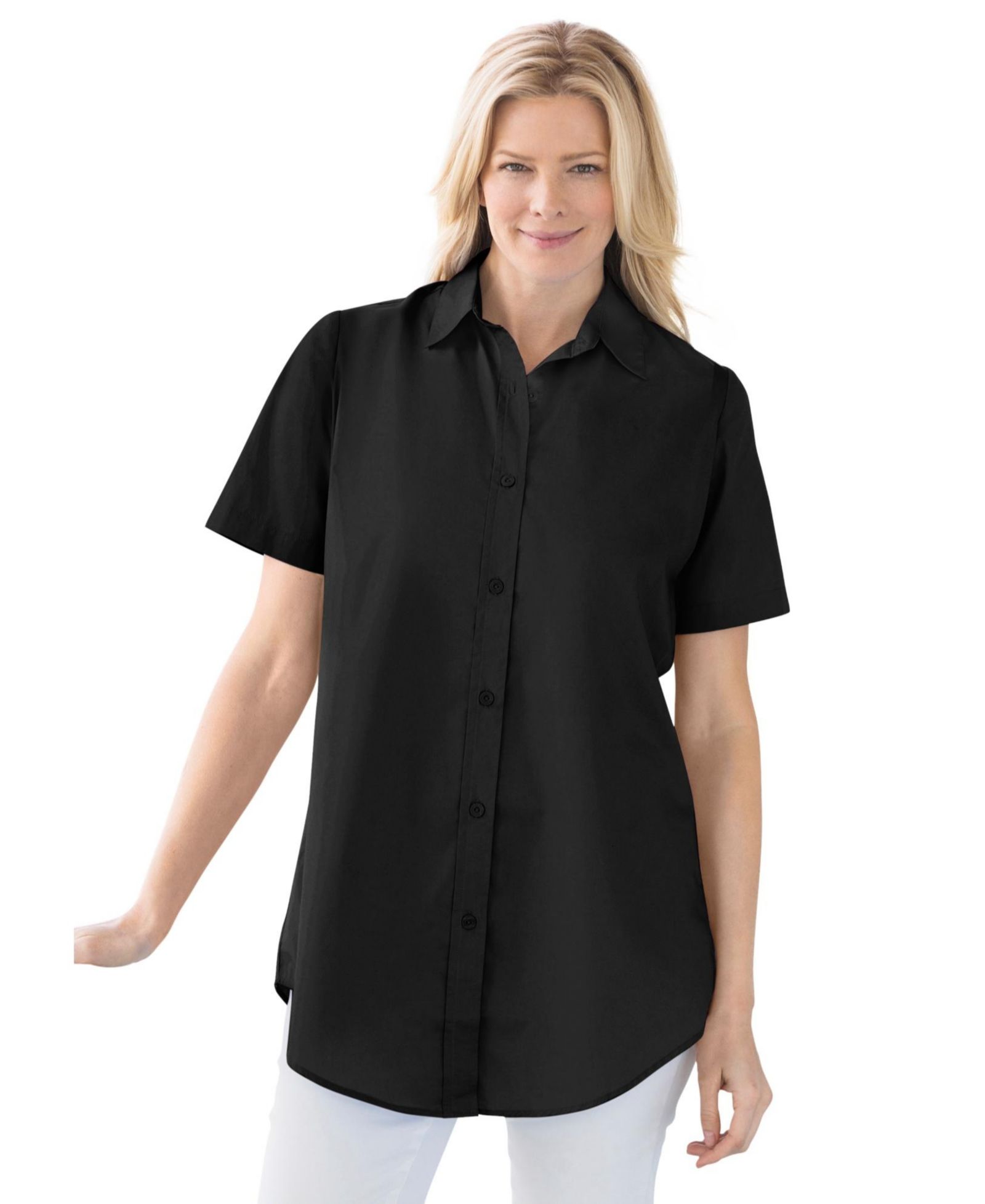 Woman Within Women's Within Short Sleeve Shirt.