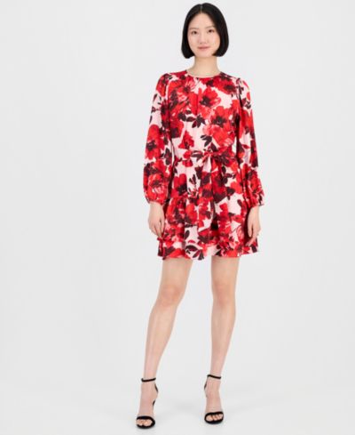 Женское многоярусное платье Anne Klein Belted Tiered