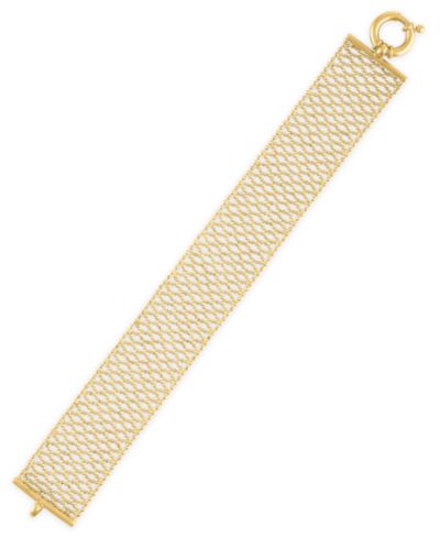 Macy's Beaded Pattern Bracelet in 14k Gold Over Sterling Silver
