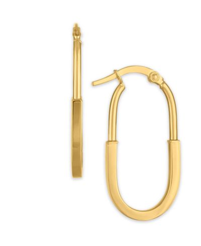 Серьги-кольца из желтого золота 10k Polished Lock
