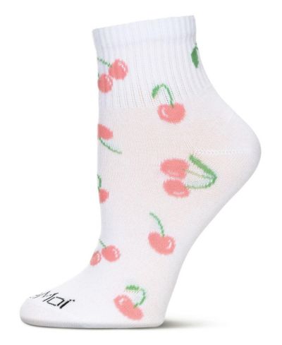 MeMoi Women's Multi Cherries Athletic Quarter Socks