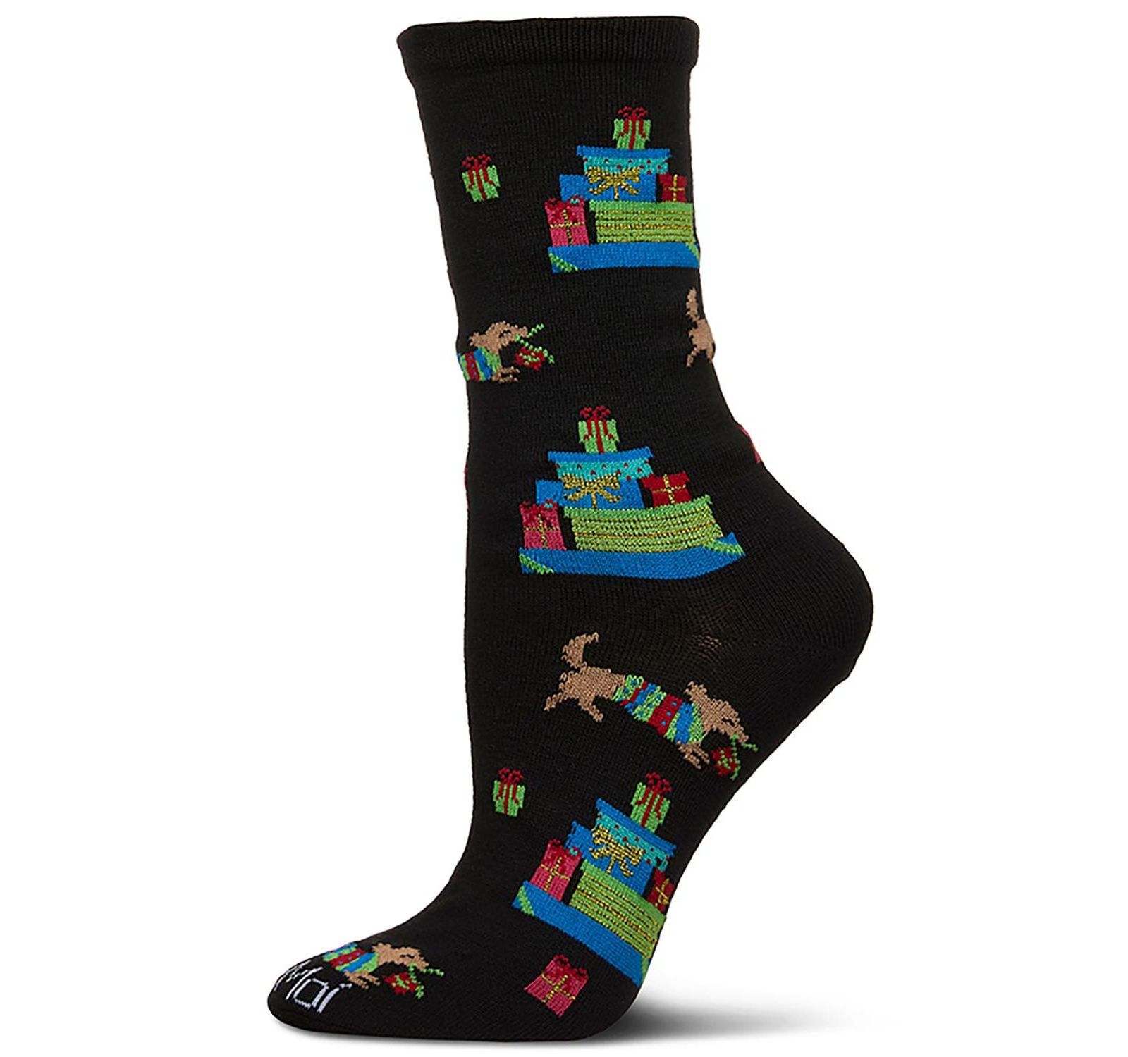 MeMoi Women's Pile Of Gifts Holiday Crew Socks