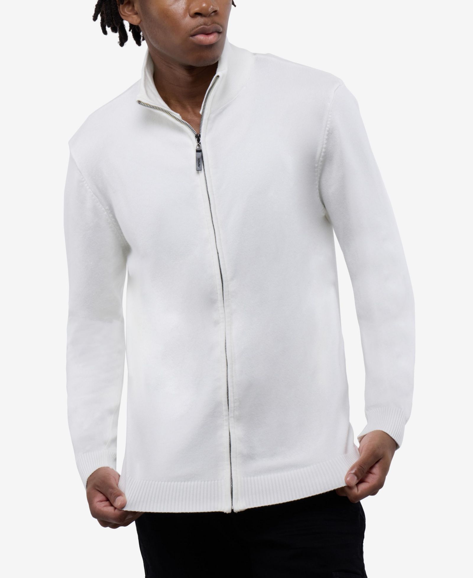 X RAY Men's Full Zip Mock Neck Sweater