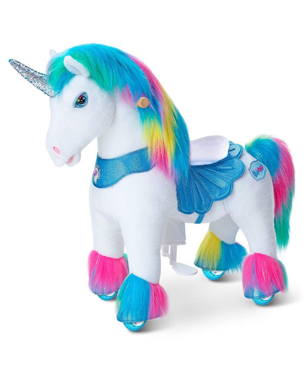 PonyCycle катающийся игрушечный единорог Model Y Rainbow для возраста 3-4 лет