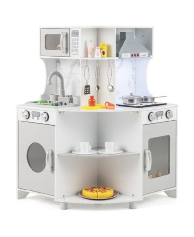 Sugift Corner Wooden Play Kitchen, Ages 3+