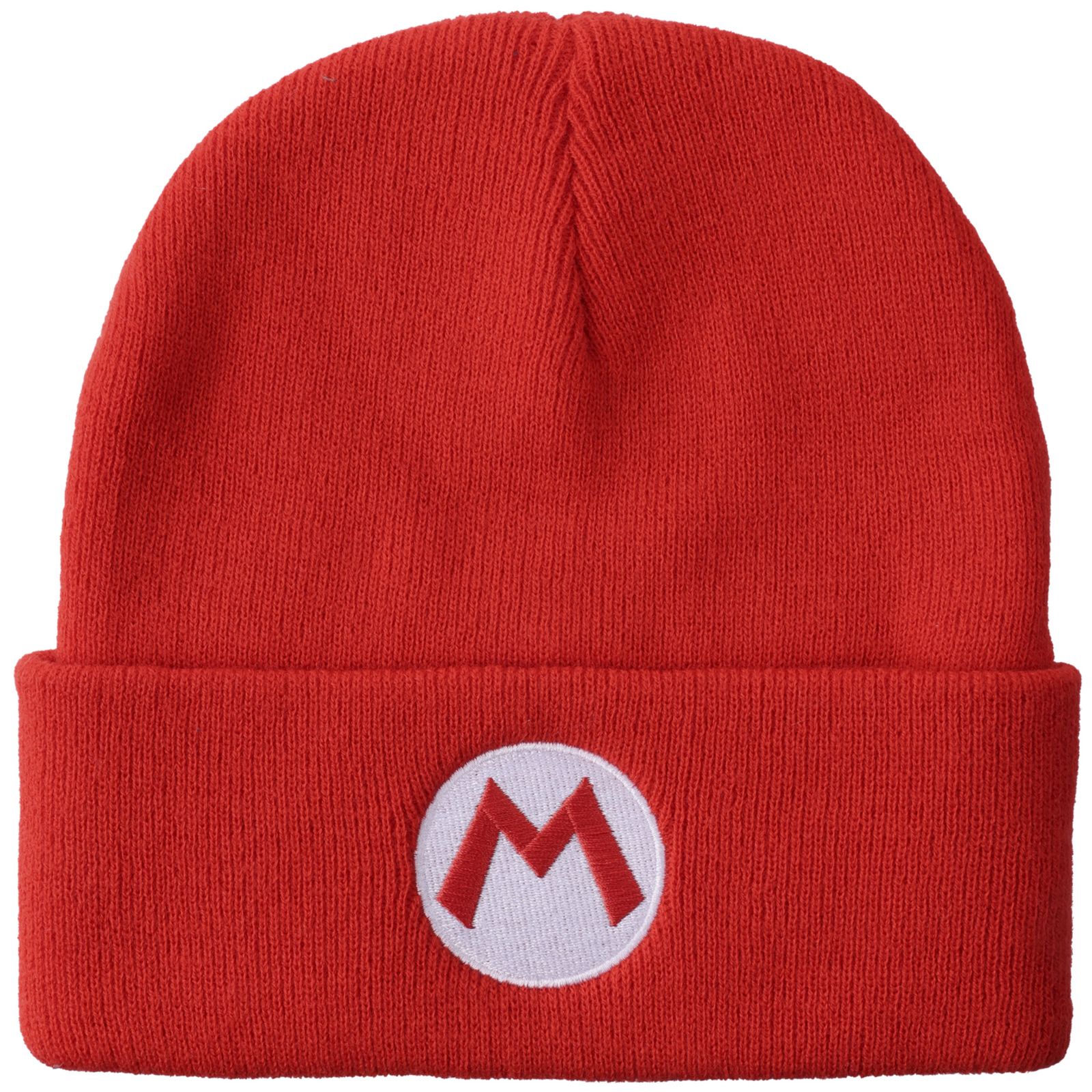 Шапка SUPER MARIO Men's Embroidered M Logo On Red Cuff