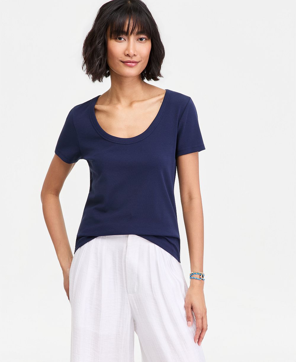 On 34th Women's Scoop-Neck Layering T-Shirt, Macy's Exclusive