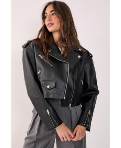 Женская кожаная куртка Nasty Gal Faux Leather Boxy Biker