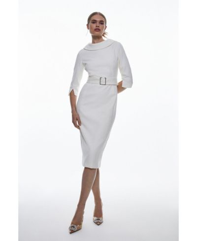 Karen Millen Женское миди-платье Karen Millen Crepe Roll Neck Pencil