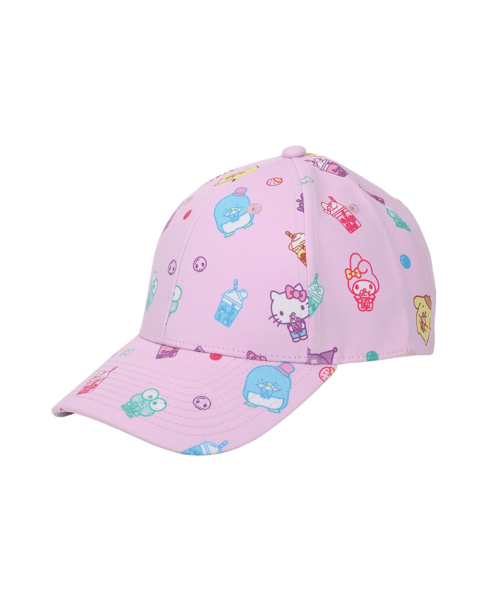 Hello Kitty And Friends Aop Drinks Sublimation On Poly B2 Structured Ball Cap Traditional Adjustable