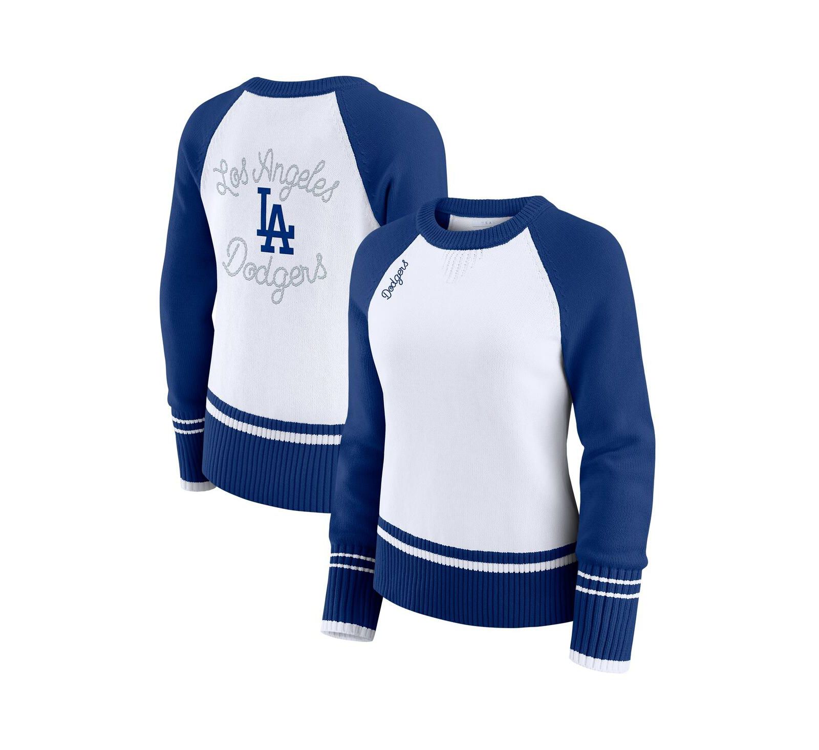WEAR by Erin Andrews Женский белый свитер Los Angeles Dodgers Color Block Raglan
