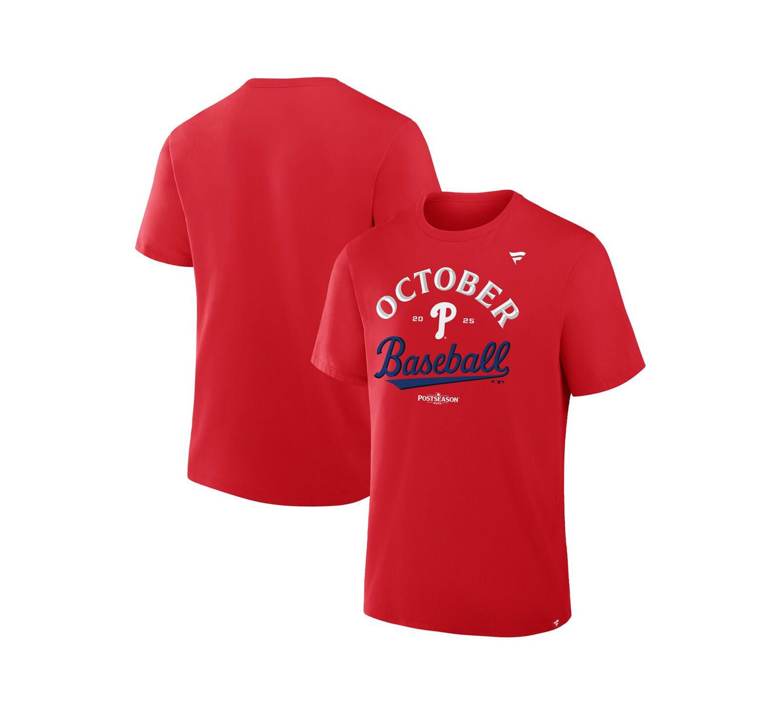 Мужская футболка Fanatics Philadelphia Phillies 2025 MLB Postseason Locker Room, красная