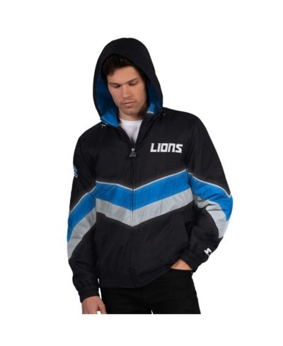 Starter Men's Black/Blue Detroit Lions Thursday Night Gridiron Full-Zip Jacket