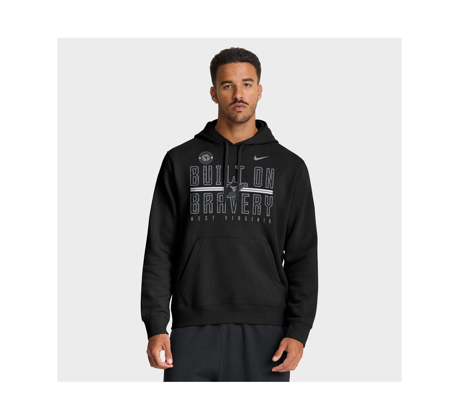 Nike Men's Black West Virginia Mountaineers Built on Bravery Club Fleece Hoodie