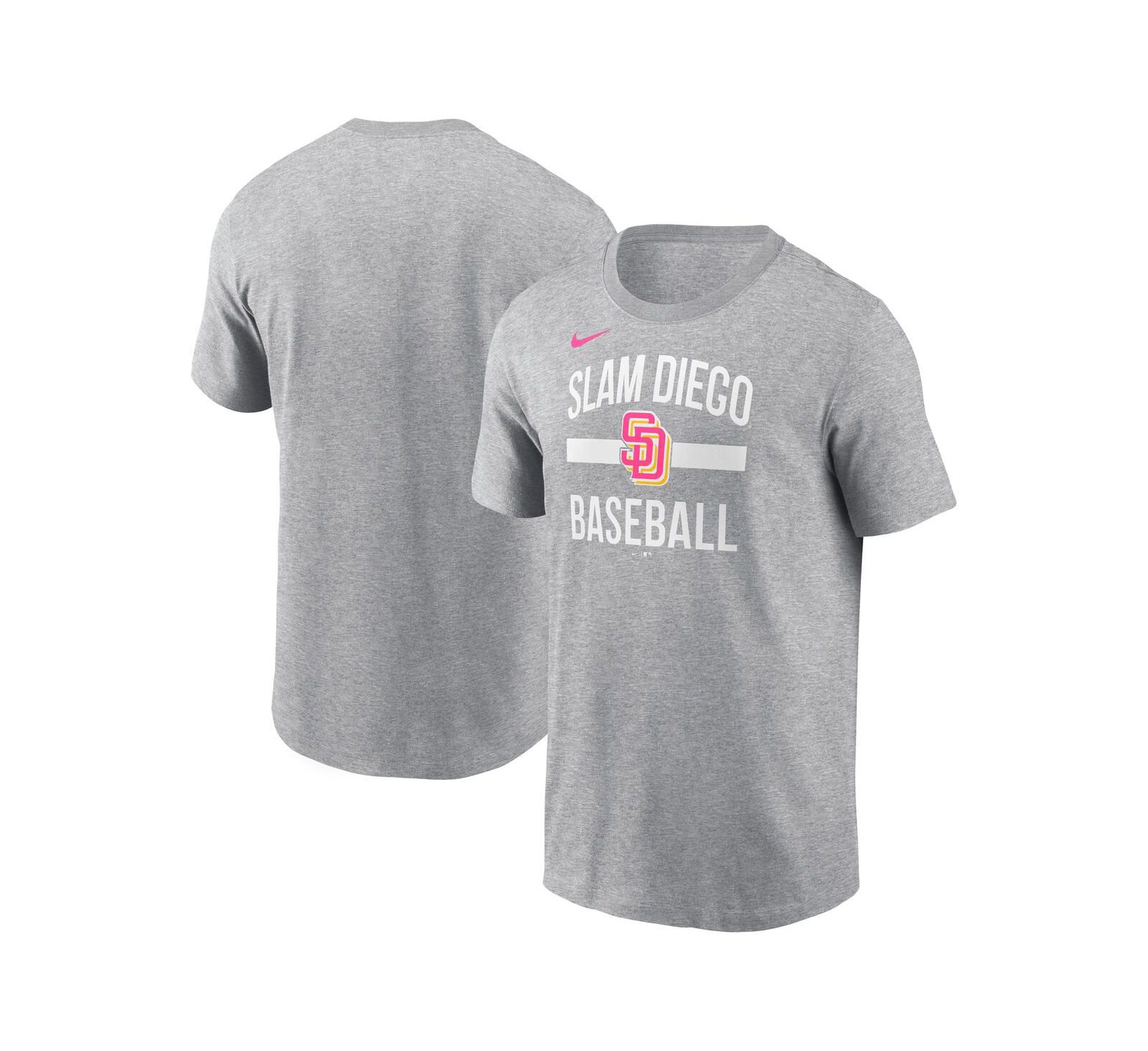 Nike Men's Heather Gray San Diego Padres City Connect Arched Team Phrase T-Shirt