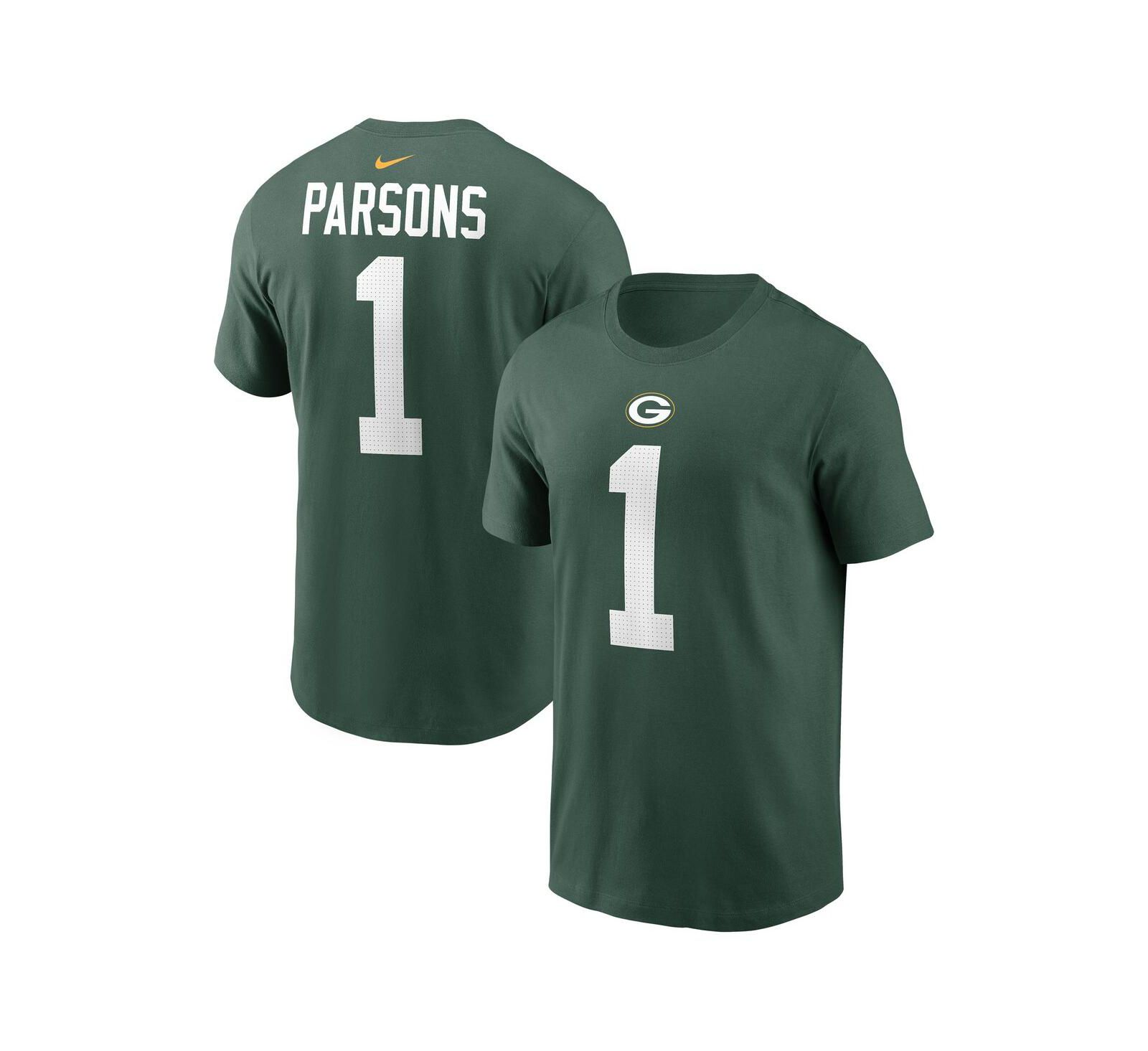 Мужская футболка Nike Micah Parsons Green Green Bay Packers с именем и номером