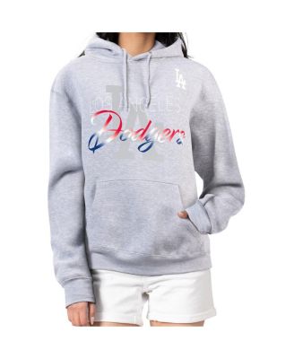 G-III 4Her by Carl Banks Women's Heather Gray Los Angeles Dodgers Shadow Logo Graphic Pullover Hoodie