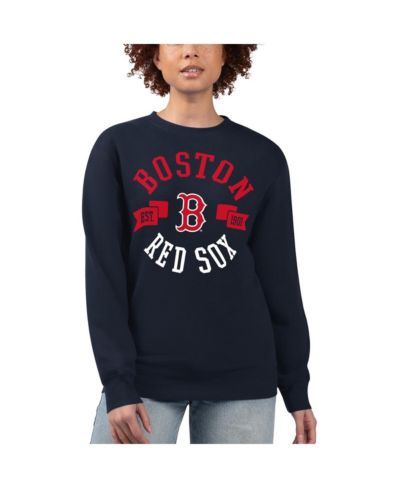 G-III 4Her by Carl Banks Women's Navy Boston Red Sox Team Logo Fleece Pullover Sweatshirt