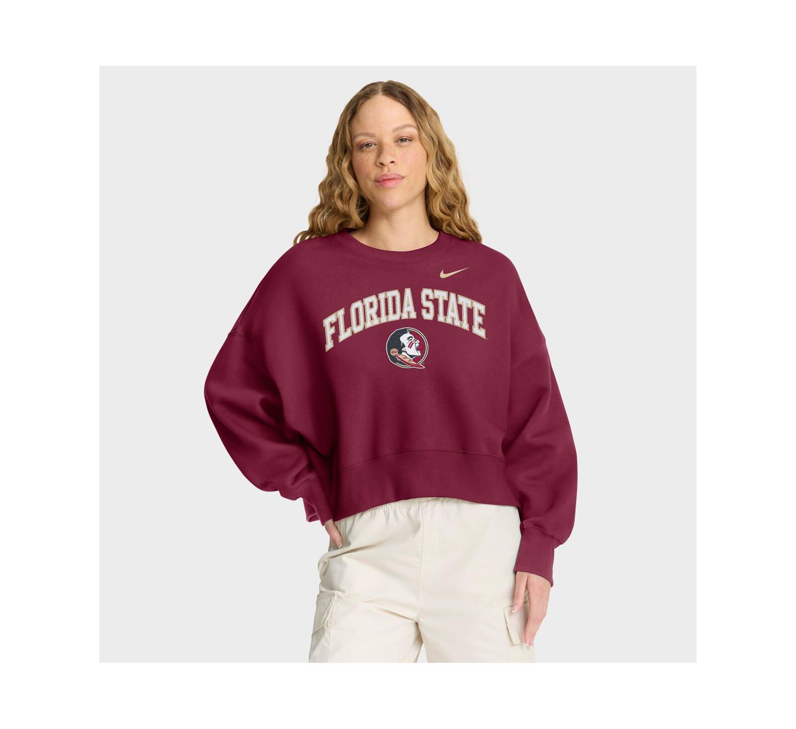 свитшот Nike Женский Garnet Florida State Seminoles Oversized Phoenix Arch