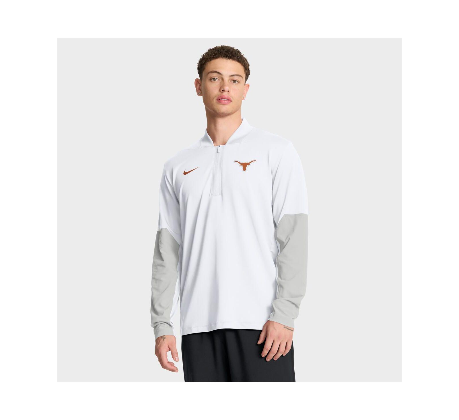 Мужское свитшот Nike White Texas Longhorns One Goal Performance с полумолнией