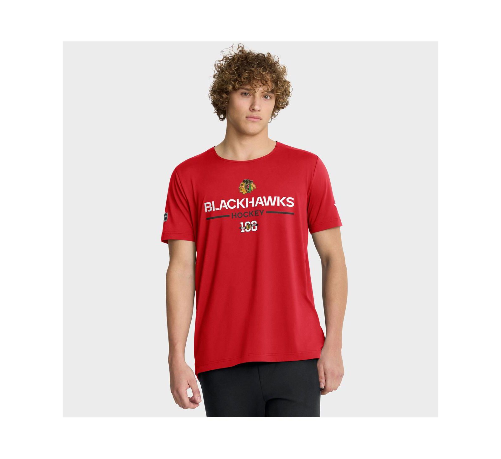 Мужская футболка Fanatics Red Chicago Blackhawks Authentic Pro Centennial Rink Tech