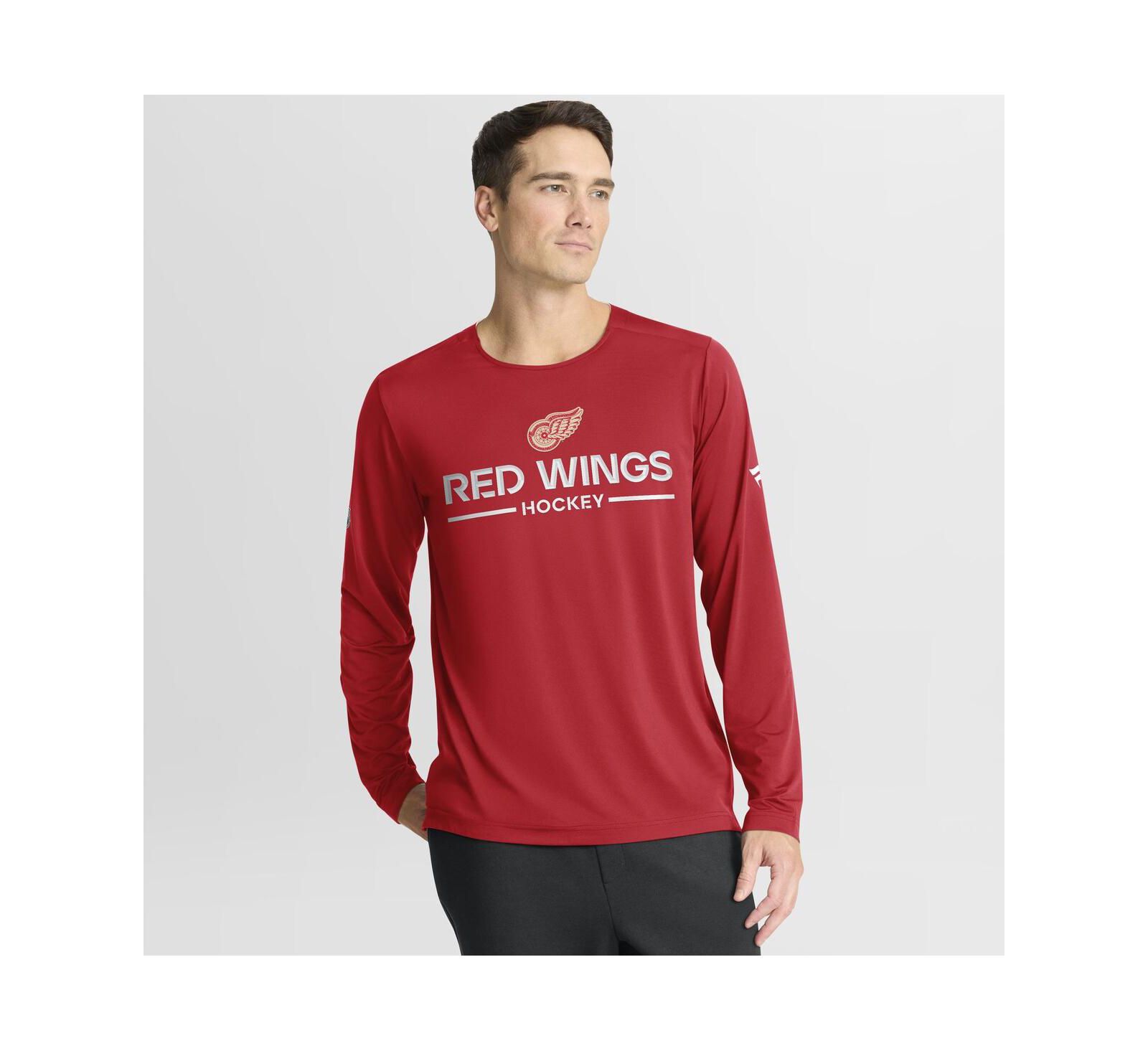 Мужская футболка Fanatics Red Detroit Red Wings Authentic Pro Centennial Rink Tech Long Sleeve