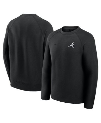Nike Men's Black Atlanta Braves Tech Fleece Raglan Sweatshirt