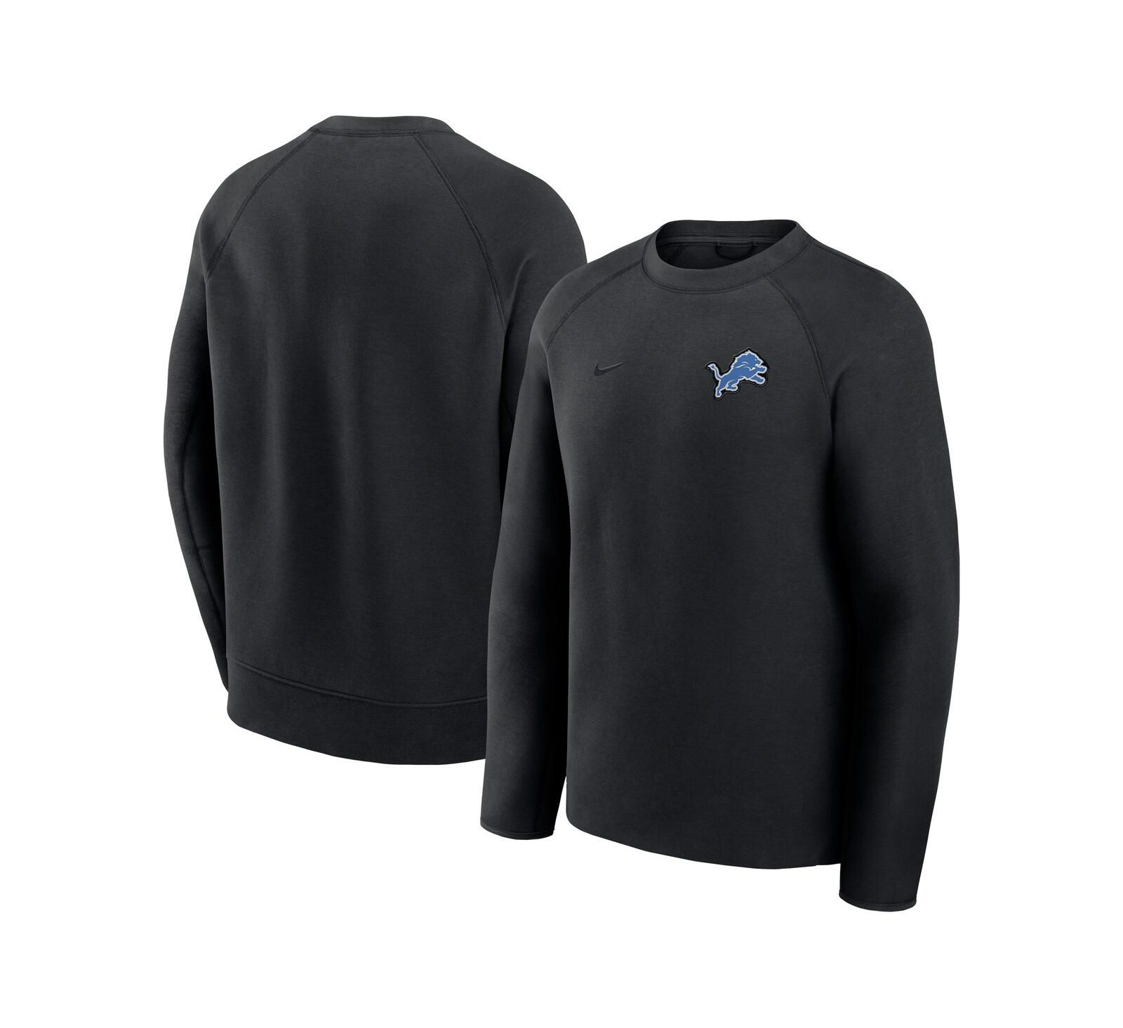 Nike Men's Black Detroit Lions Tech Fleece Raglan Sweatshirt