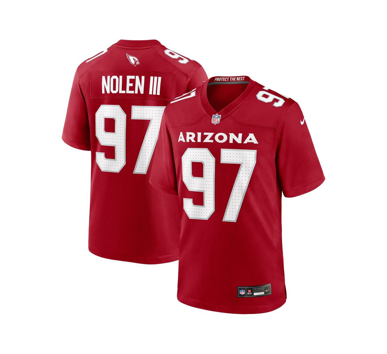 Мужская игровая джерси Nike Walter Nolen Cardinal Arizona Cardinals 2025 NFL Draft First Round Pick