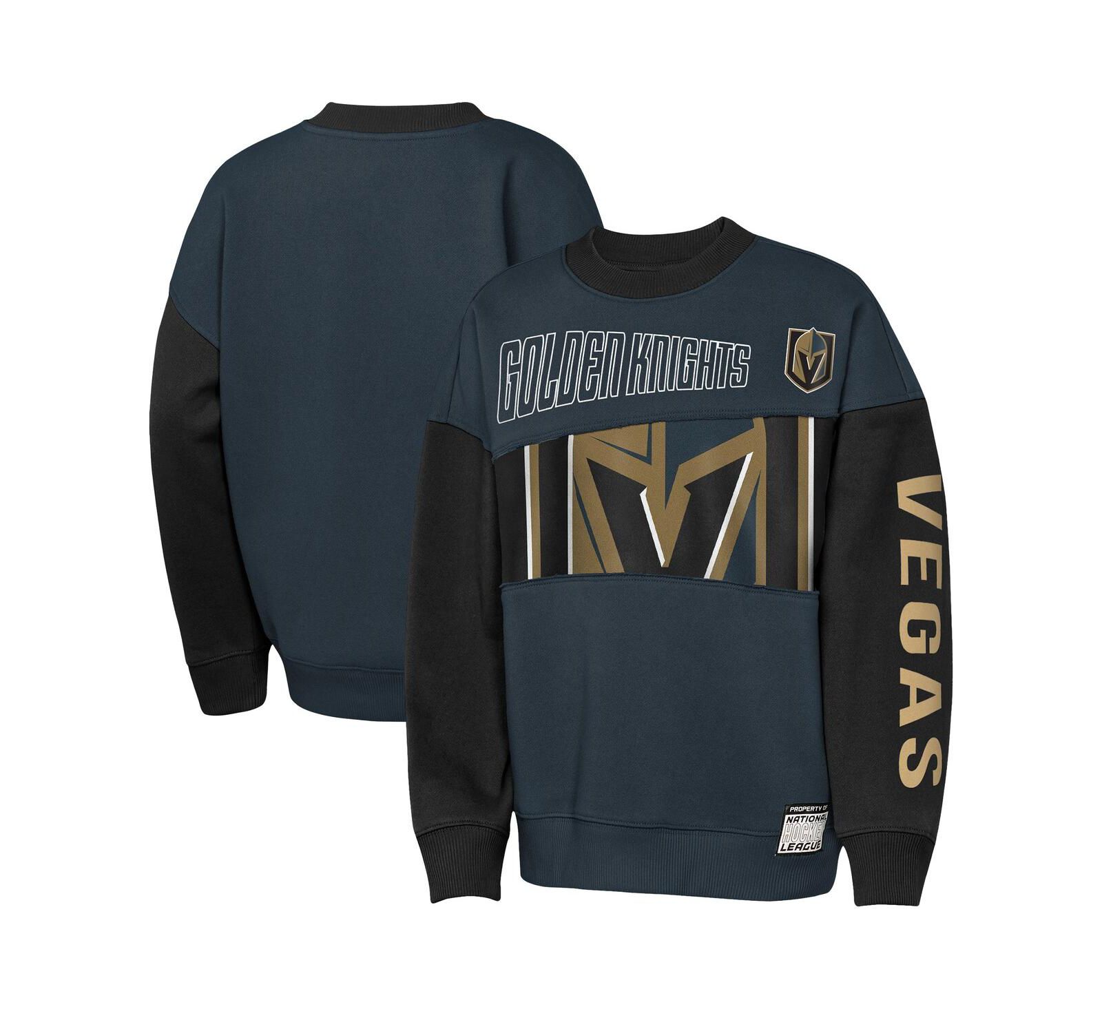 Свитшот Outerstuff Vegas Golden Knights Impact Player для мальчиков и девочек, цвет Steel/Black