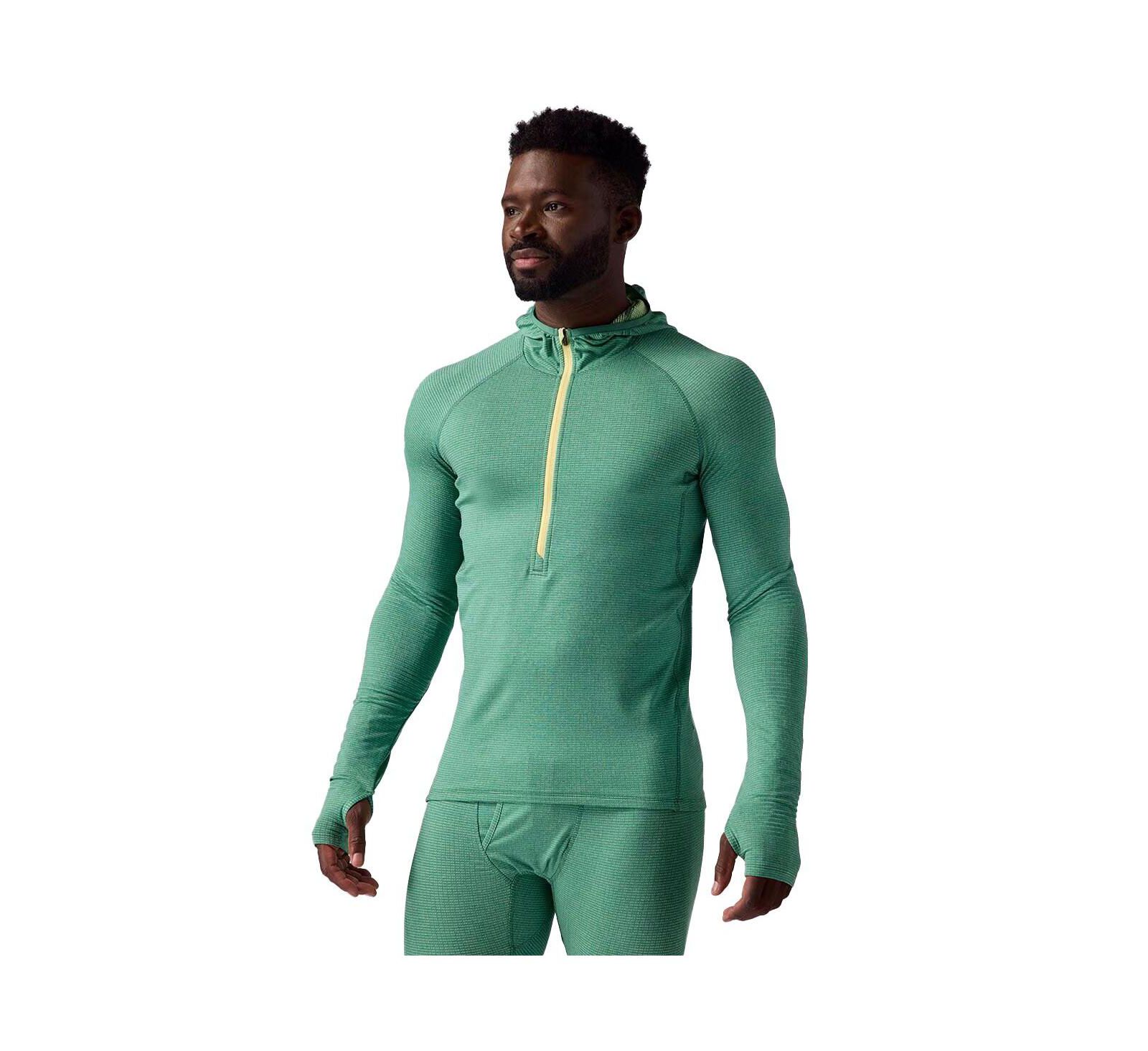 Backcountry Men's Pines Microgrid Ultra-Lt Baselayer Zip Scuba Top Lightweight Long Underwear Tops
