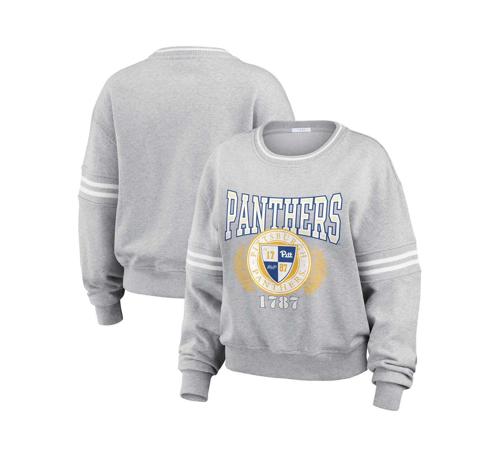 WEAR by Erin Andrews Женский джемпер с полосками Pitt Panthers, серый меланж