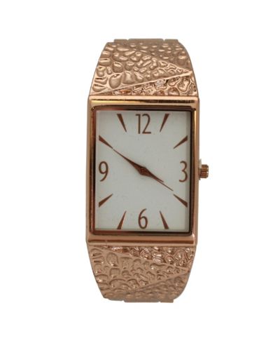 Текстурированный металлический браслет-часы Rose Gold