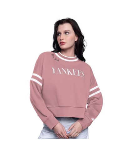Женский укороченный свитшот Starter Pink New York Yankees Power Play