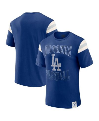 Darius Rucker Collection by Fanatics Men's Royal Los Angeles Dodgers Distressed Sleeve Stripe T-Shirt