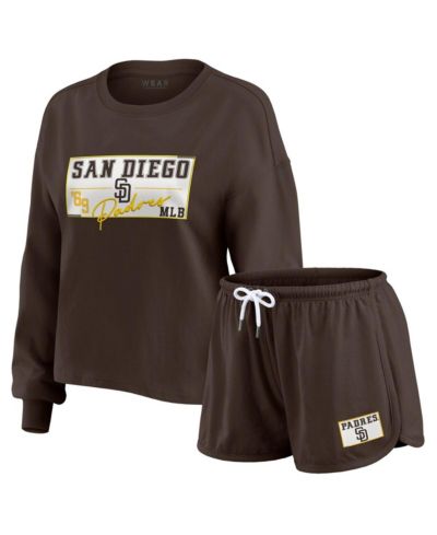 Женский комплект WEAR by Erin Andrews: лонгслив и шорты из джинсовой ткани San Diego Padres