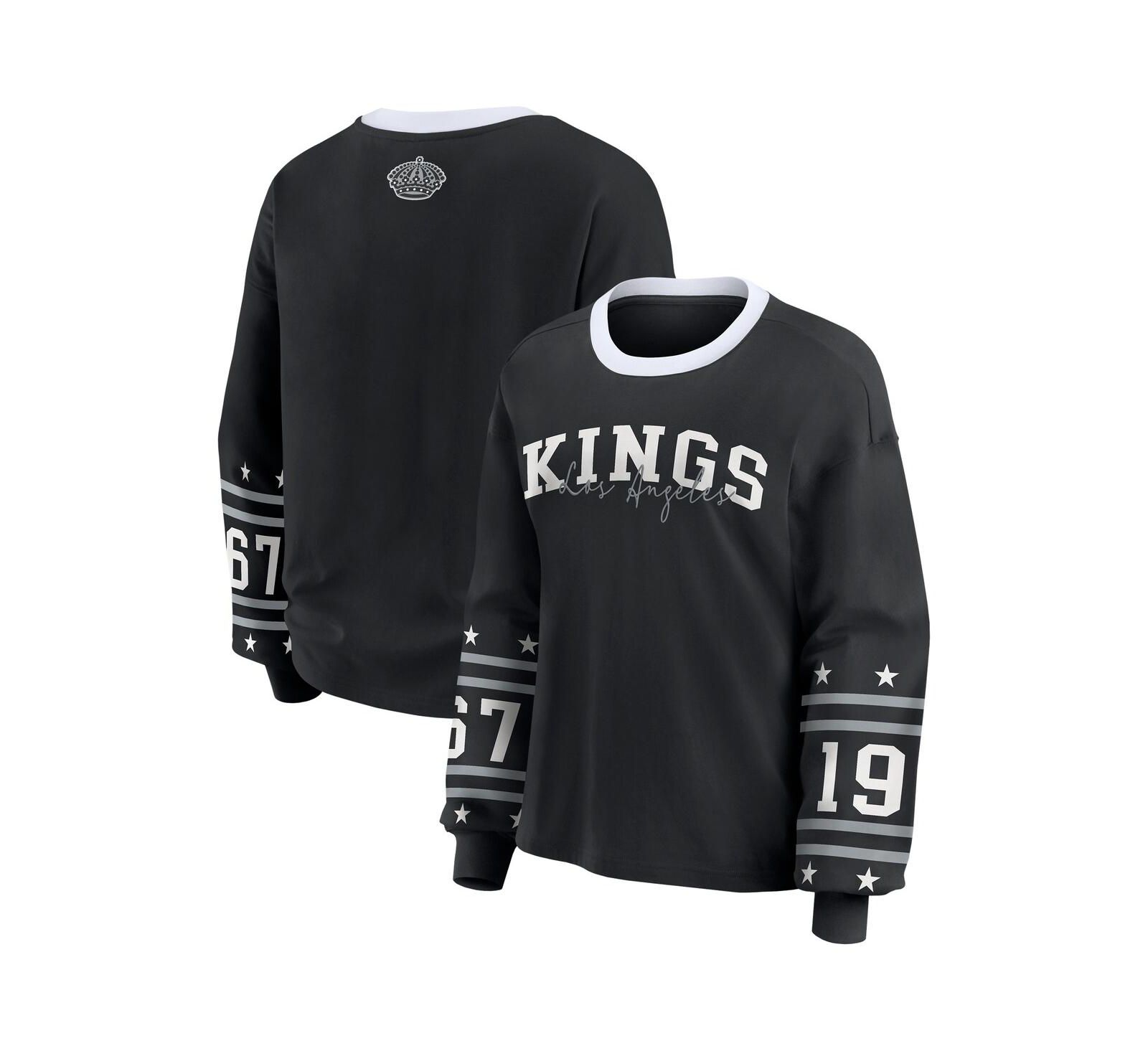 WEAR by Erin Andrews Женская спортивная футболка с длинным рукавом Los Angeles Kings черная