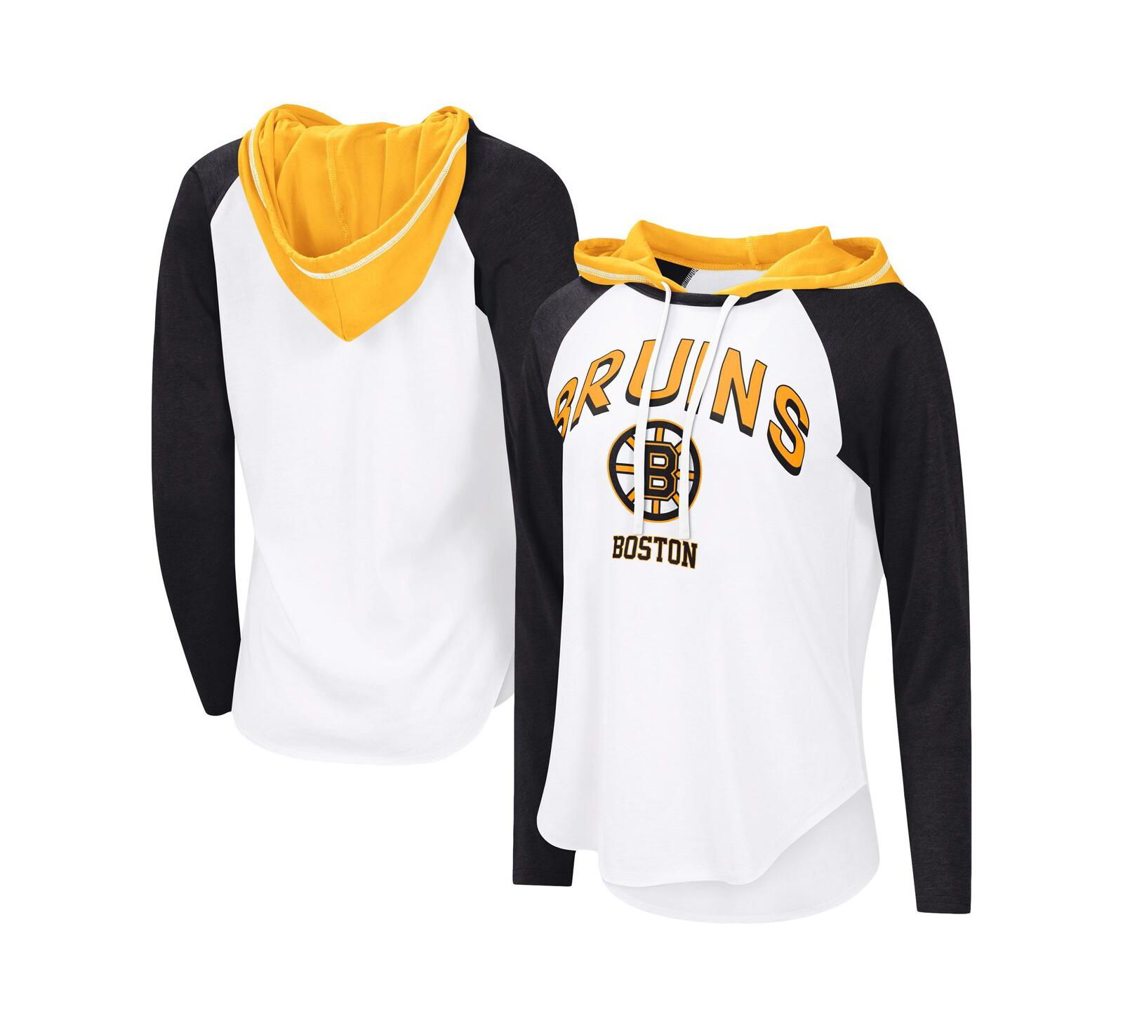 Женский лонгслив-худи G-III 4Her by Carl Banks Boston Bruins VIP Raglan