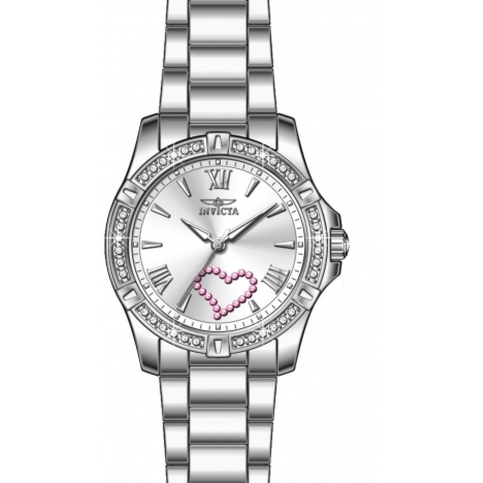 Женские часы Invicta 49842 Angel Quartz, серебряный циферблат