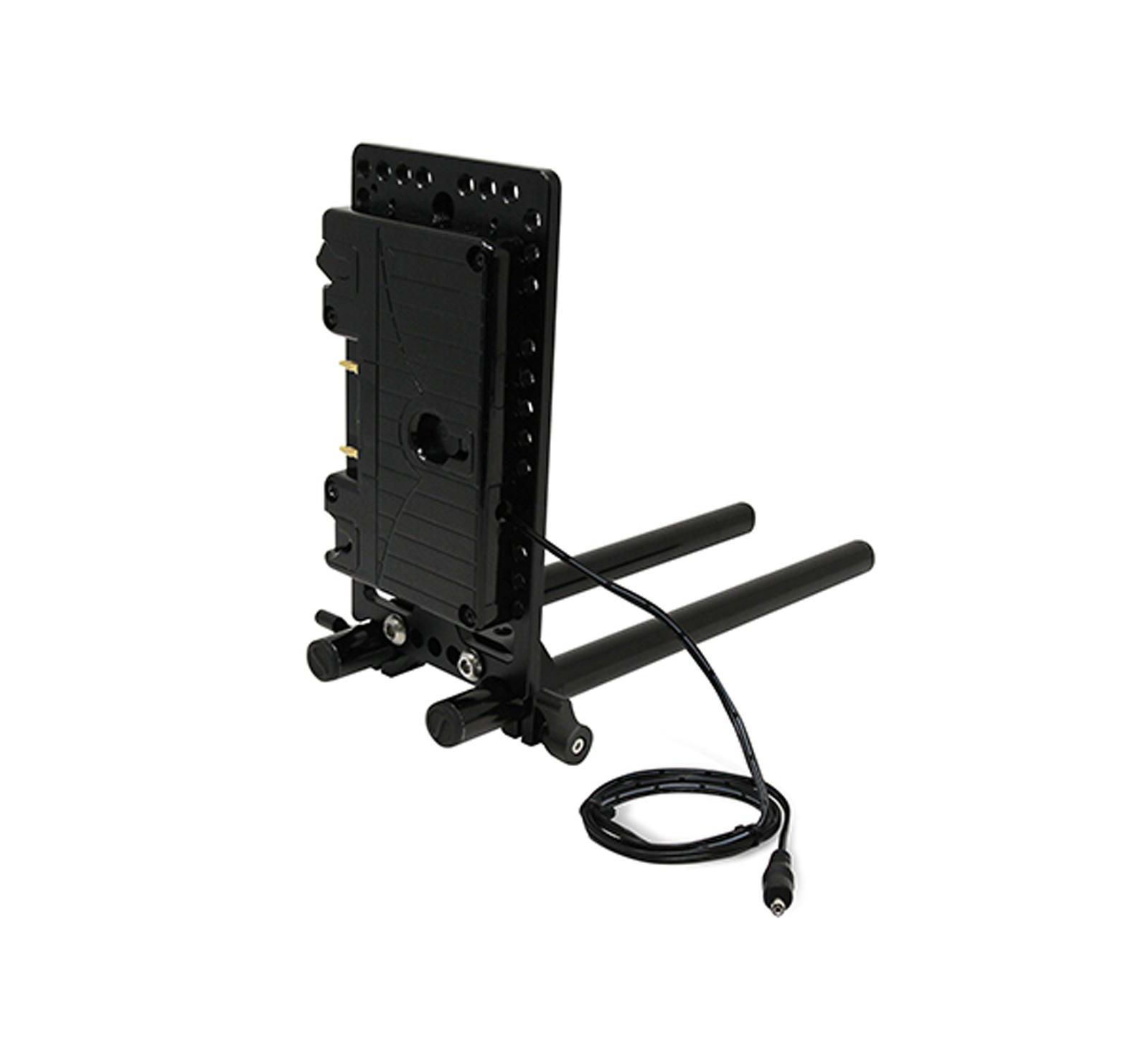 Core SWX Rmg-C100 15mm Rail Mount Cheese Plate with 3-Stud Battery Plate and 18" 8V Cable for Canon C100/C100 MK II