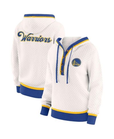WEAR by Erin Andrews Women's Cream Golden State Warriors Plus Size Hoodie Sweater