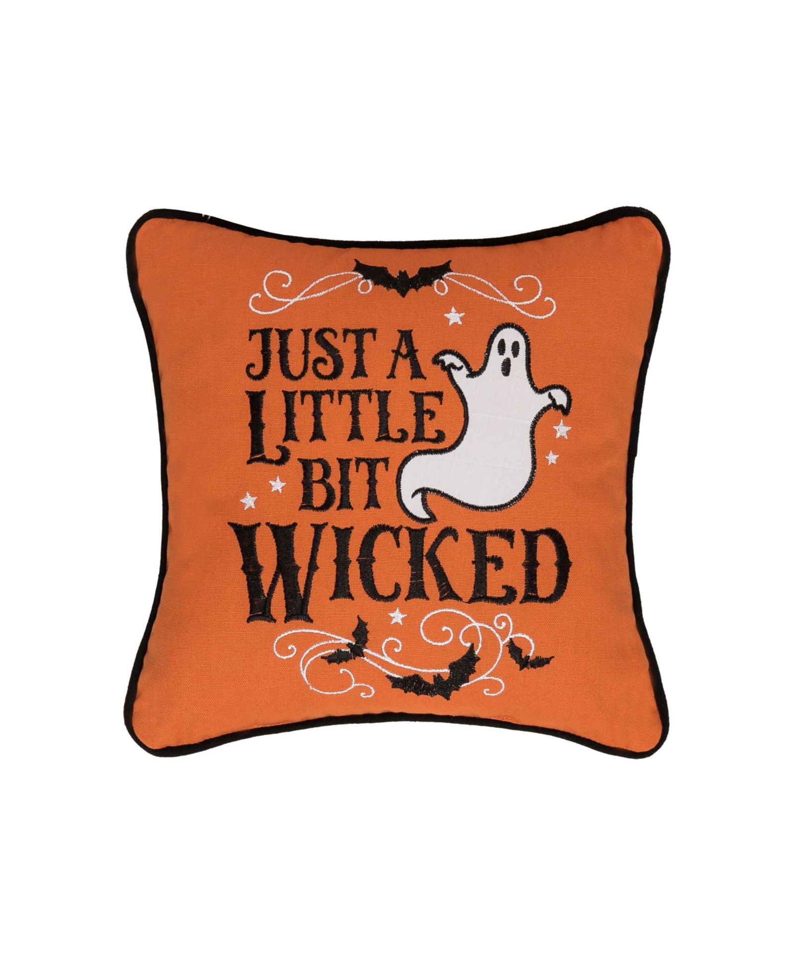 C&F Home Ghost Embroidered 100% Cotton Halloween Mini Accent Throw Pillow 10" x 10