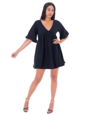 Женское платье Dai Moda ANNIE DOUBLE VNECK с широкими рукавами