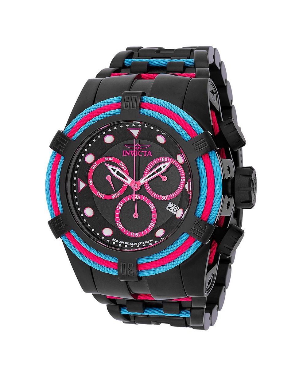 Invicta Мужские часы Bolt Quartz Chronograph, Hot Pink, Black Dial
